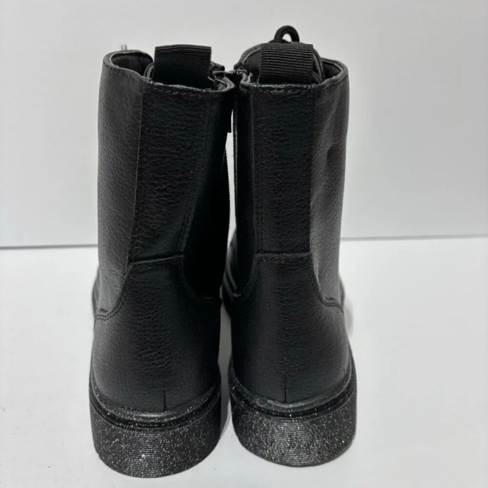 Sincerely Jules Big Kids’ Lil Harvey, Black Combat Boots, Girls’ Size 5 M